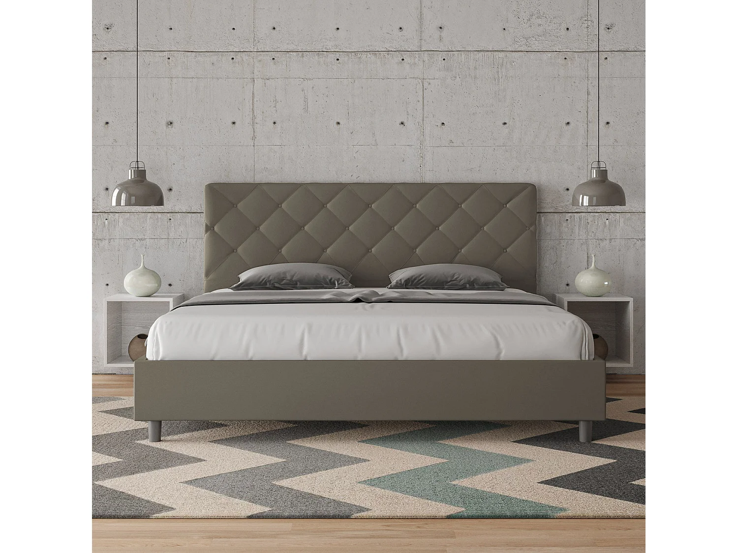 Letto Priya 190x200 con rete cappuccino