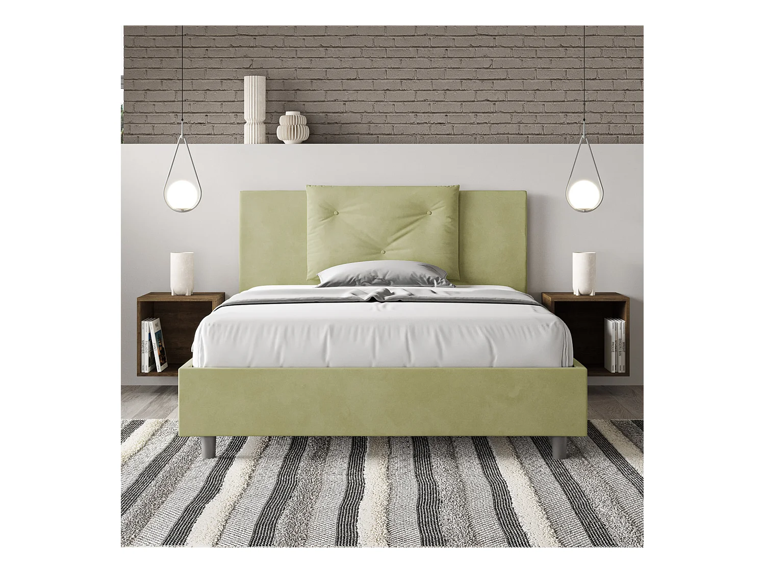 Letto Appia 130x200 senza rete tè verde