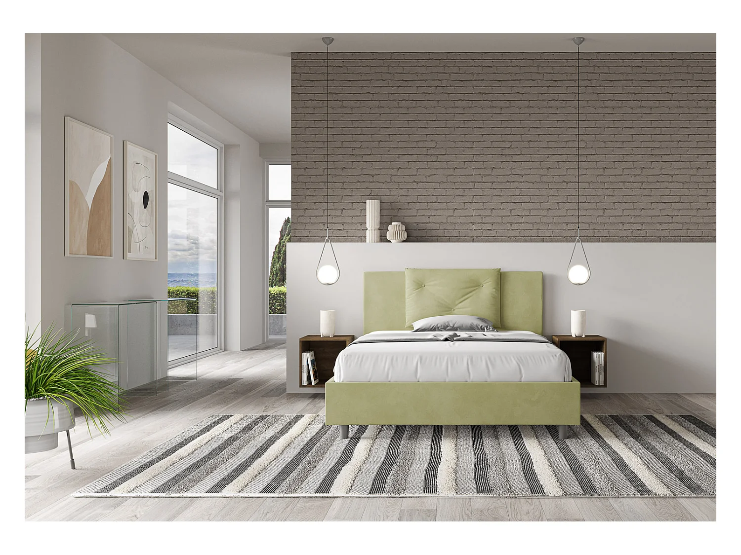 Letto Appia 130x200 senza rete tè verde