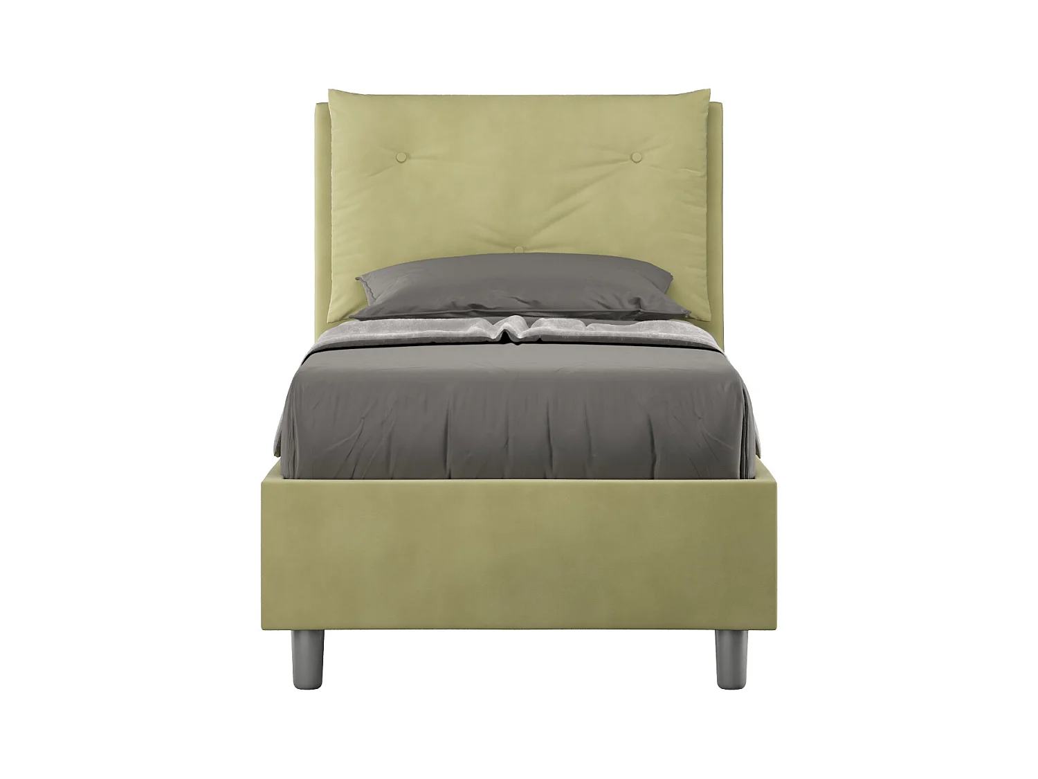 Lit microfibre Appia thé vert avec sommier rembourré 90x210