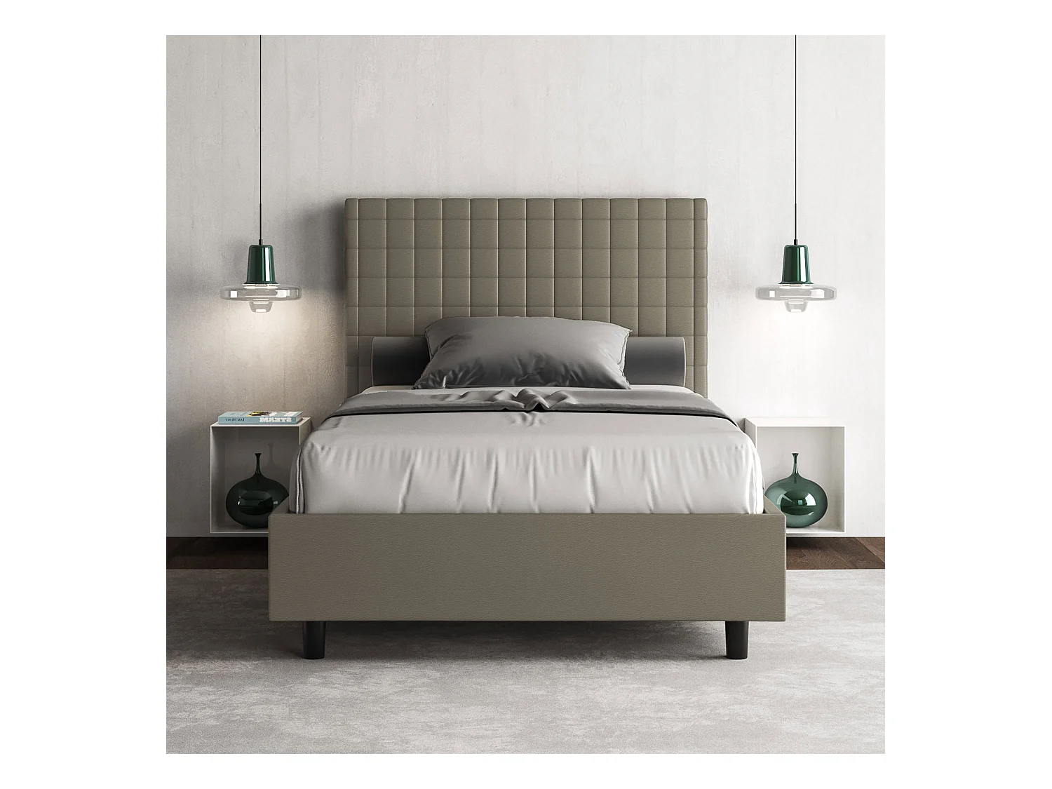 Somier Sunny bed 100x210 y contenedor capuchino