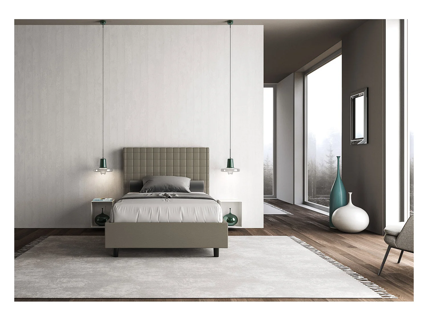 Somier Sunny bed 100x210 y contenedor capuchino