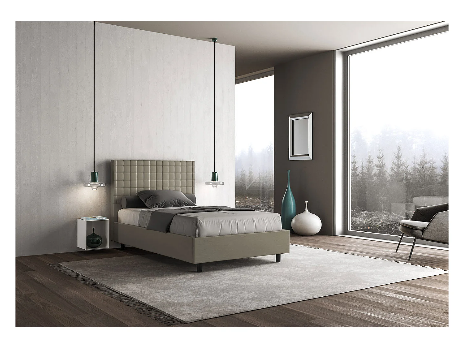 Somier Sunny bed 100x210 y contenedor capuchino