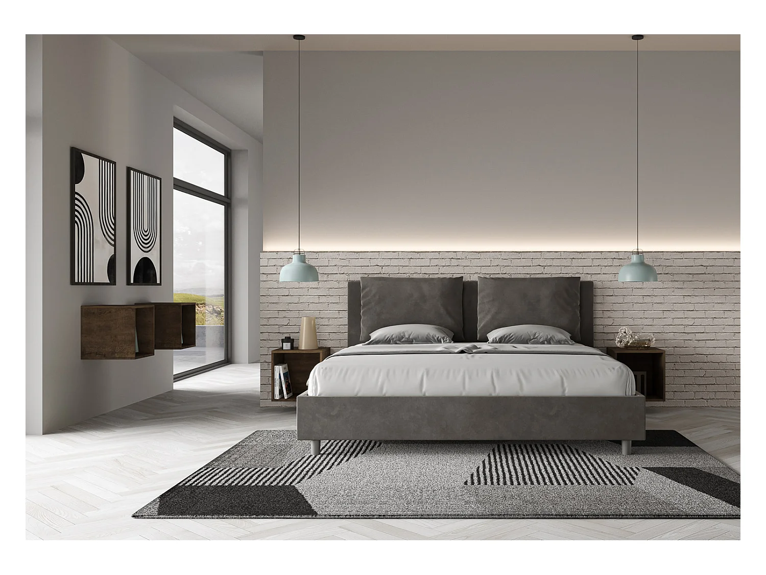 Letto Antea 170x190 con rete grigio