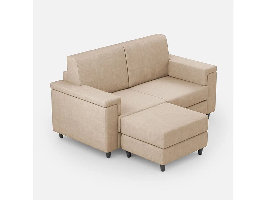 Lit Adèle en microfibre bleu avec sommier capitonné 90x190