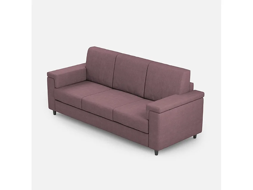 Letto con rete imbottito 80x200 microfibra sabbia Adele