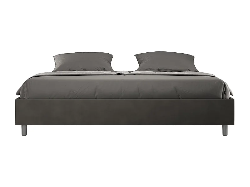 Lit sommier Azelia 190x210 sans sommier gris