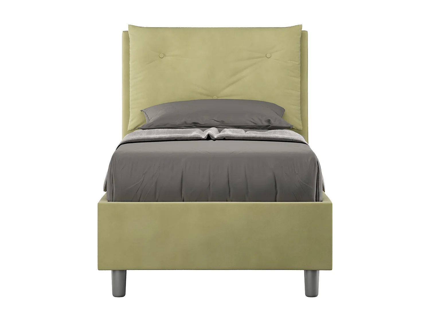 Lit microfibre Appia thé vert avec sommier rembourré 90x200