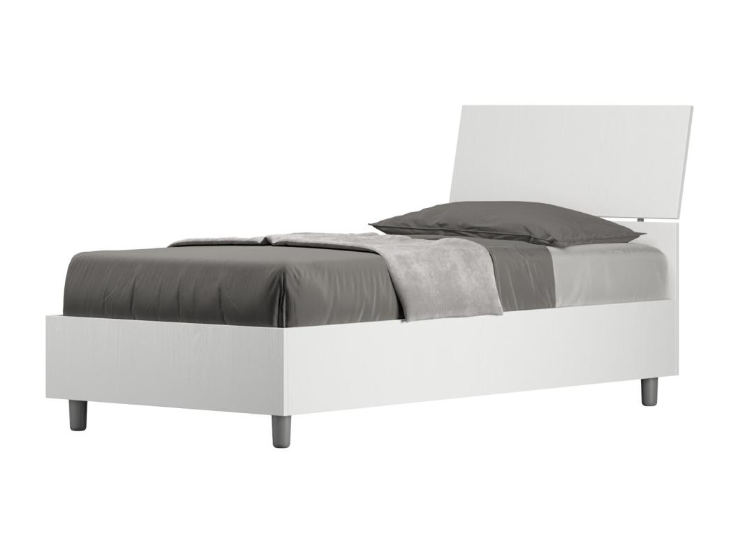 Letto senza rete 80x200 testata inclinata bianco frassino Demas