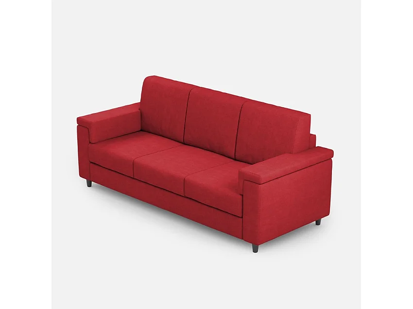 Letto senza rete imbottito 80x200 microfibra sabbia Adele