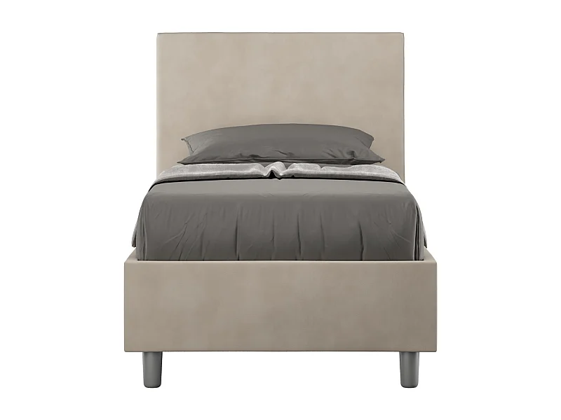 Cama acolchada microfibra Adele arena sin somier 90x210