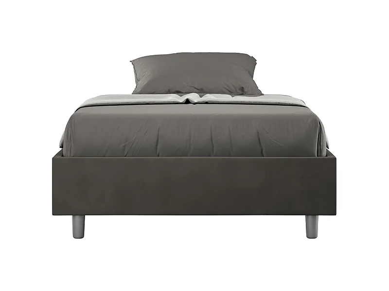 Letto Sommier Azelia 130x210 rete e contenitore grigio