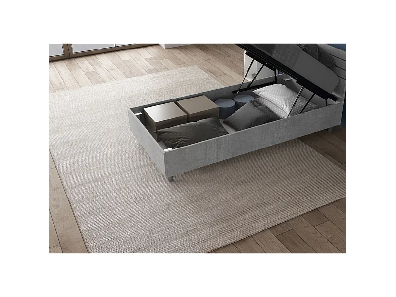 Cama Demas cemento con cabecero recto 80x190