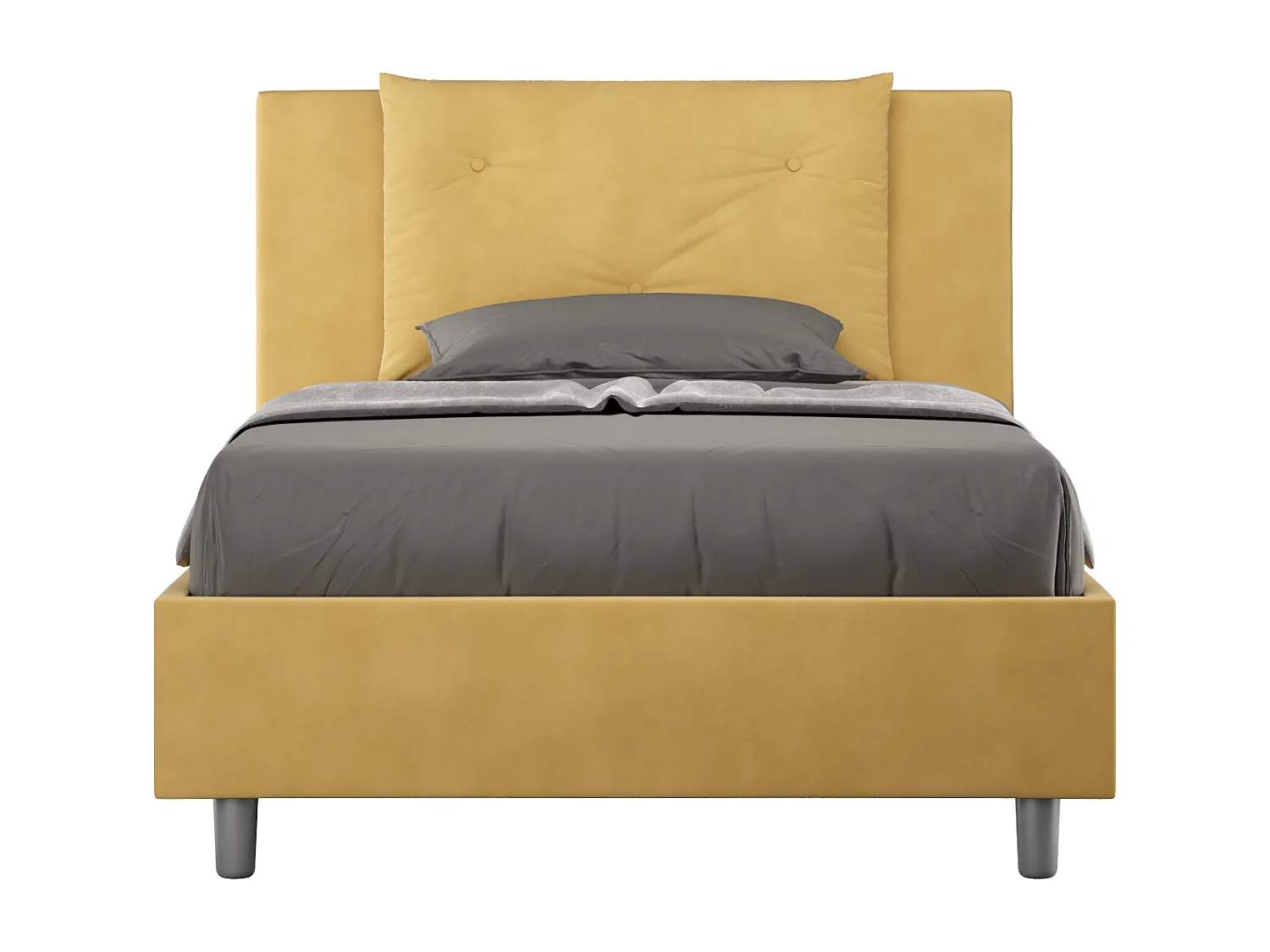 Letto Appia 110x190 rete e contenitore ocra