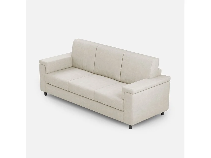 Lit Adele avec sommier capitonné microfibre 80x200 ocre