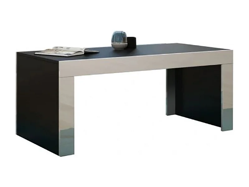 Grande table basse Spider Noir mat avec bordures blanc laquées