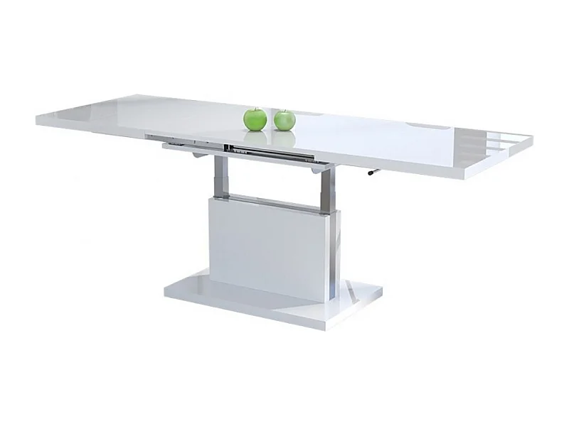 TABLE BASSE ABSOLUT RELEVABLE ET EXTENSIBLE BLANC LAQUE