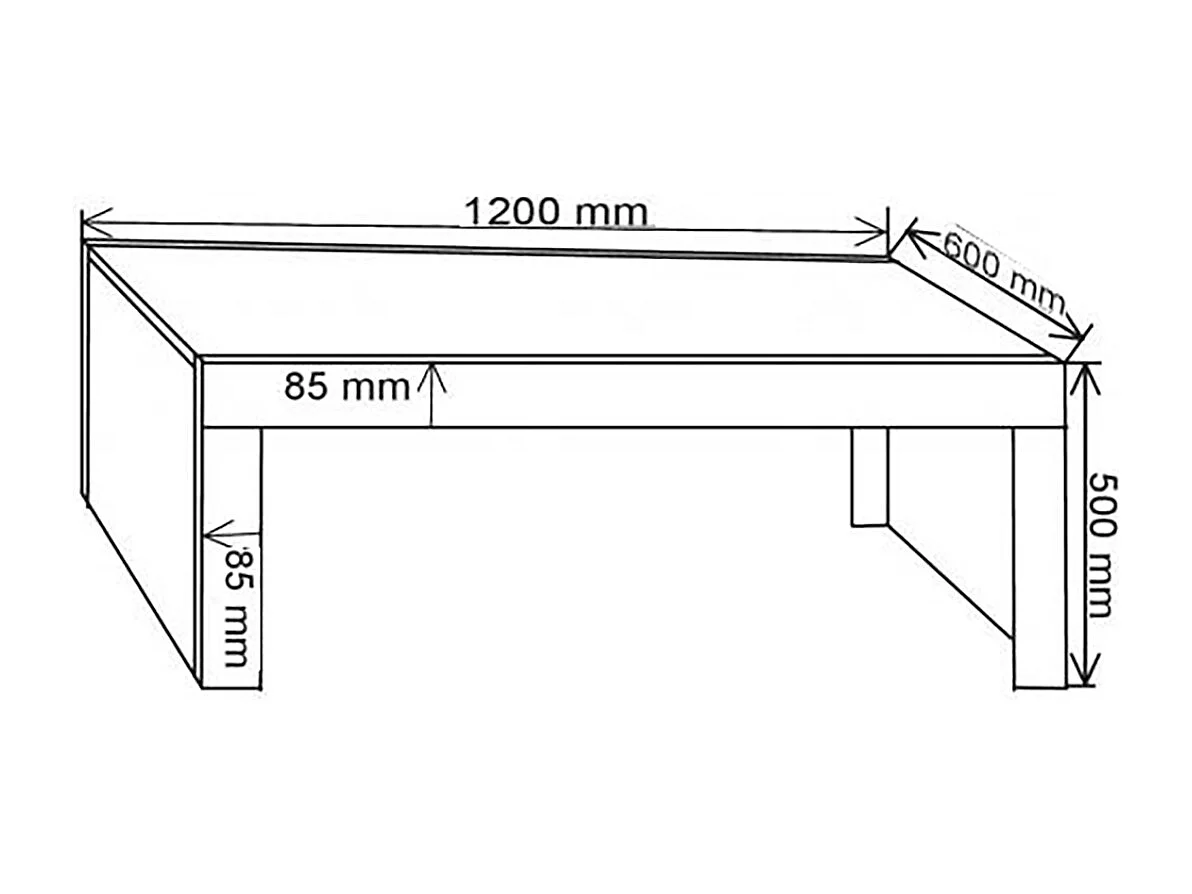 Grande table basse Spider Blanc mat avec bordures noir laquées