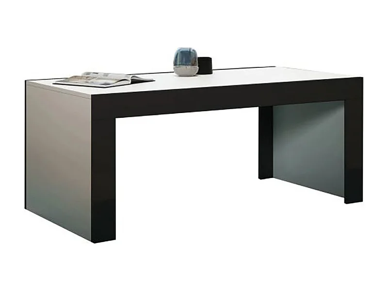 Grande table basse Spider Blanc mat avec bordures noir laquées