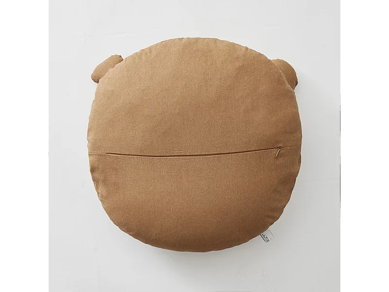 Coussin en forme de tigre marron avec housse amovible en coton - RAJAH