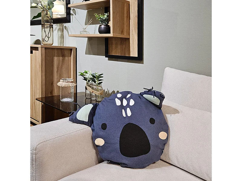 Coussin en forme de koala bleu avec housse amovible en coton - FLASH