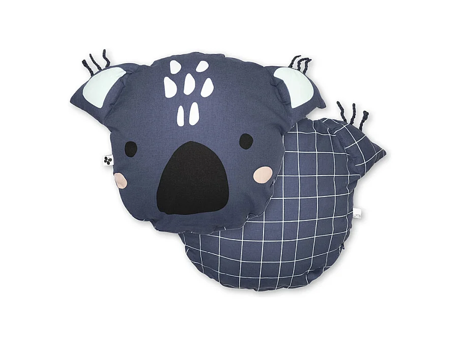 Coussin en forme de koala bleu avec housse amovible en coton - FLASH
