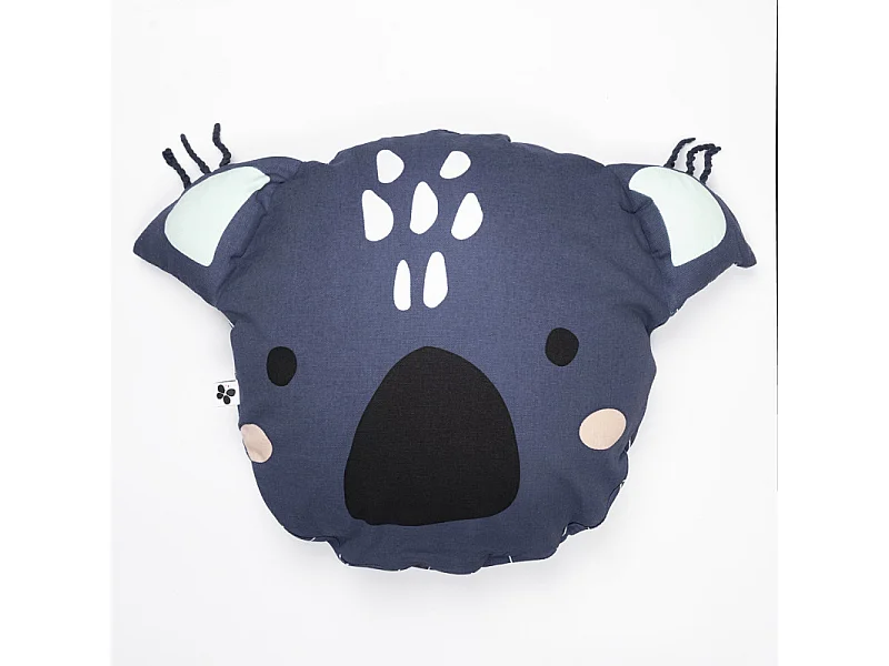 Coussin en forme de koala bleu avec housse amovible en coton - FLASH