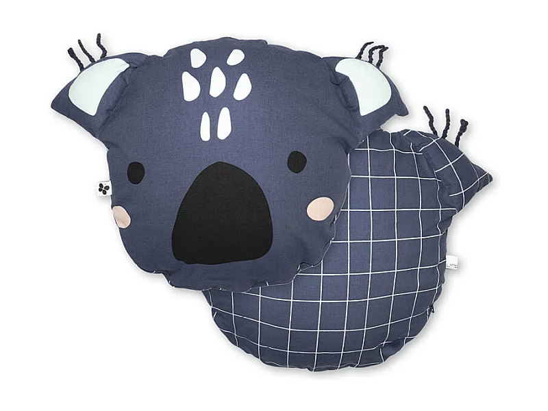 Coussin en forme de koala bleu avec housse amovible en coton - FLASH