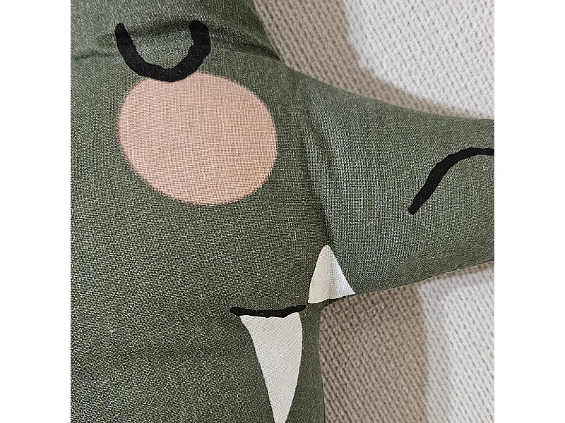 Coussin en forme de crocodile vert avec housse en coton - LOUIS