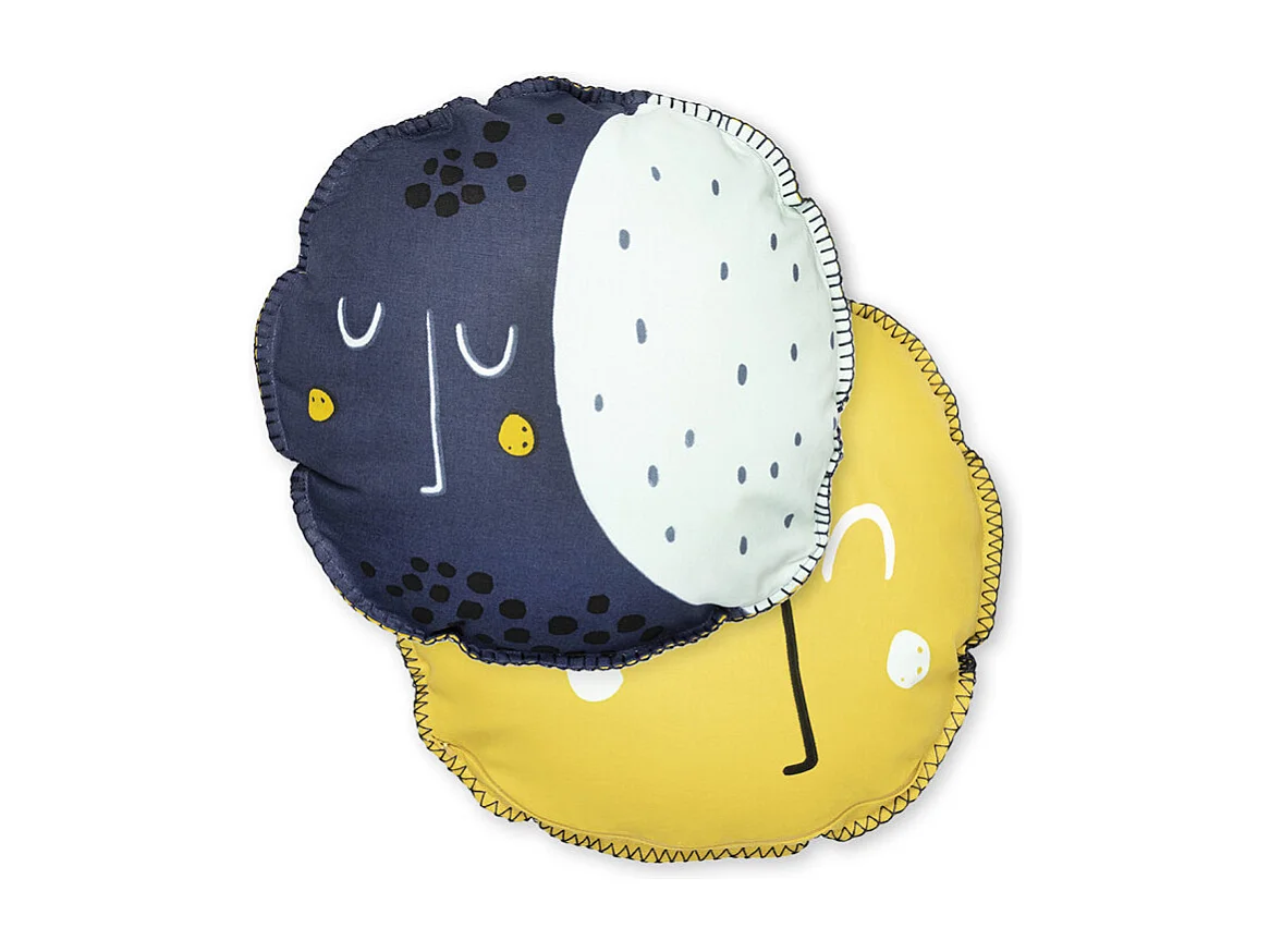 Coussin forme de lune / soleil avec housse amovible en coton - SUNNY