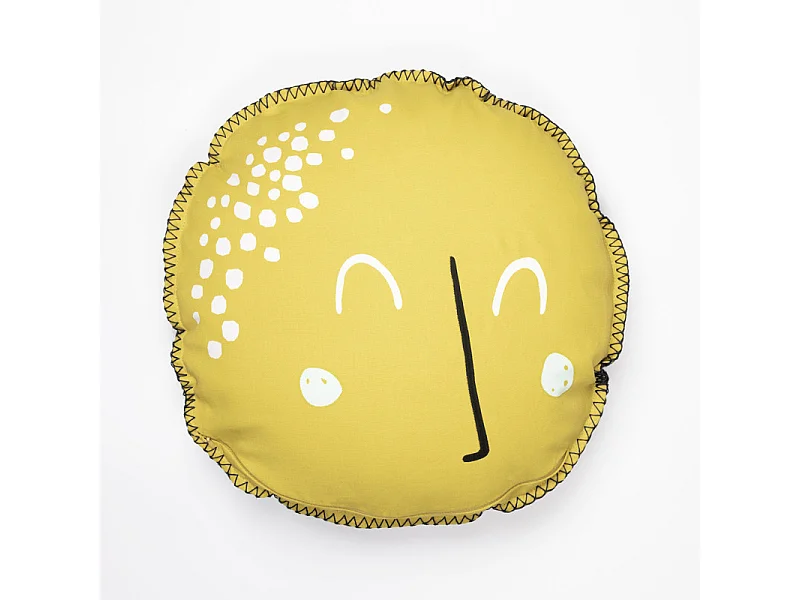 Coussin forme de lune / soleil avec housse amovible en coton - SUNNY