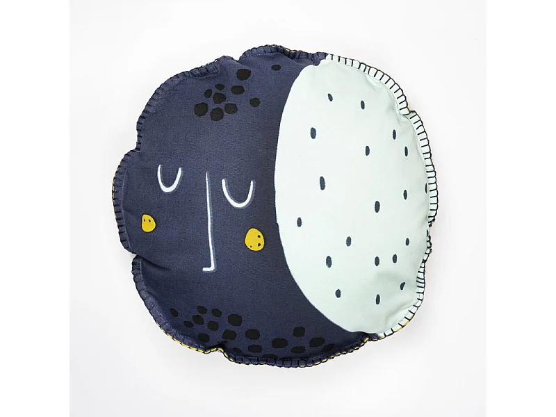 Coussin forme de lune / soleil avec housse amovible en coton - SUNNY