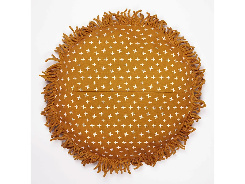 Coussin en forme de lion orange avec housse amovible en coton - LEON