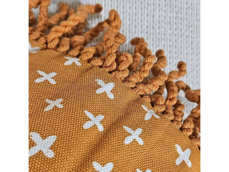 Coussin en forme de lion orange avec housse amovible en coton - LEON