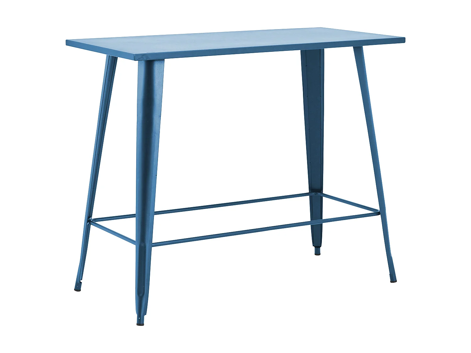 Table haute de jardin en acier bleu pacific