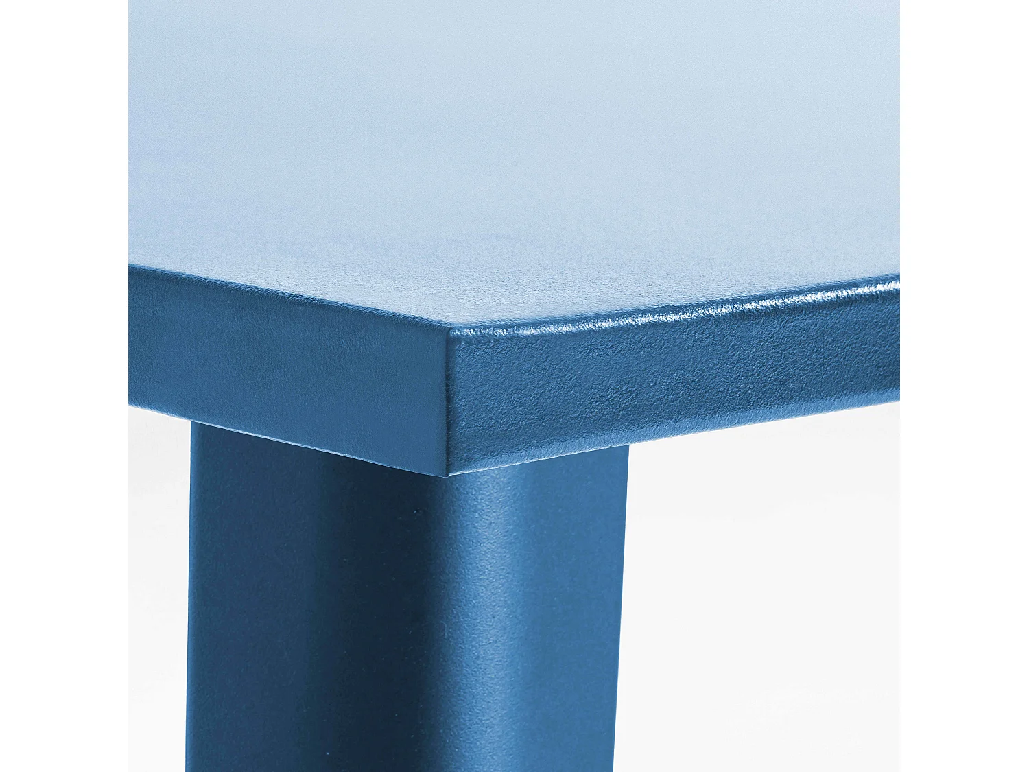 Table haute de jardin en acier bleu pacific