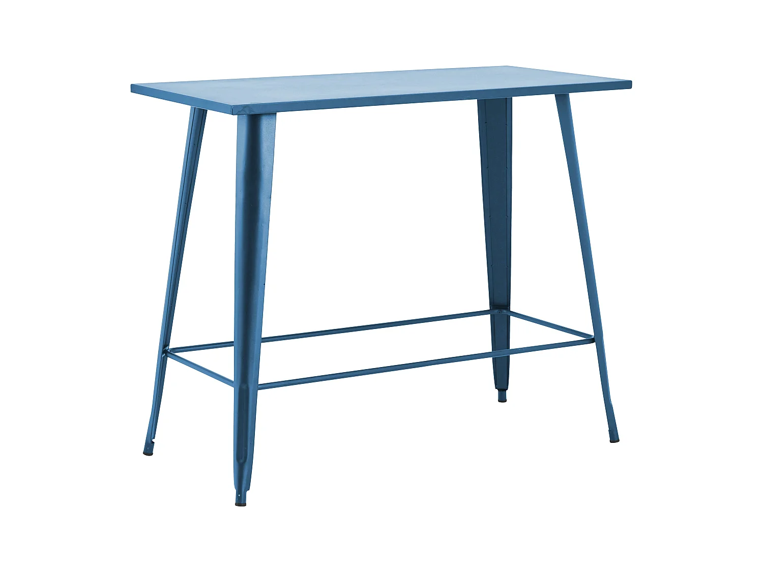Table haute de jardin en acier bleu pacific