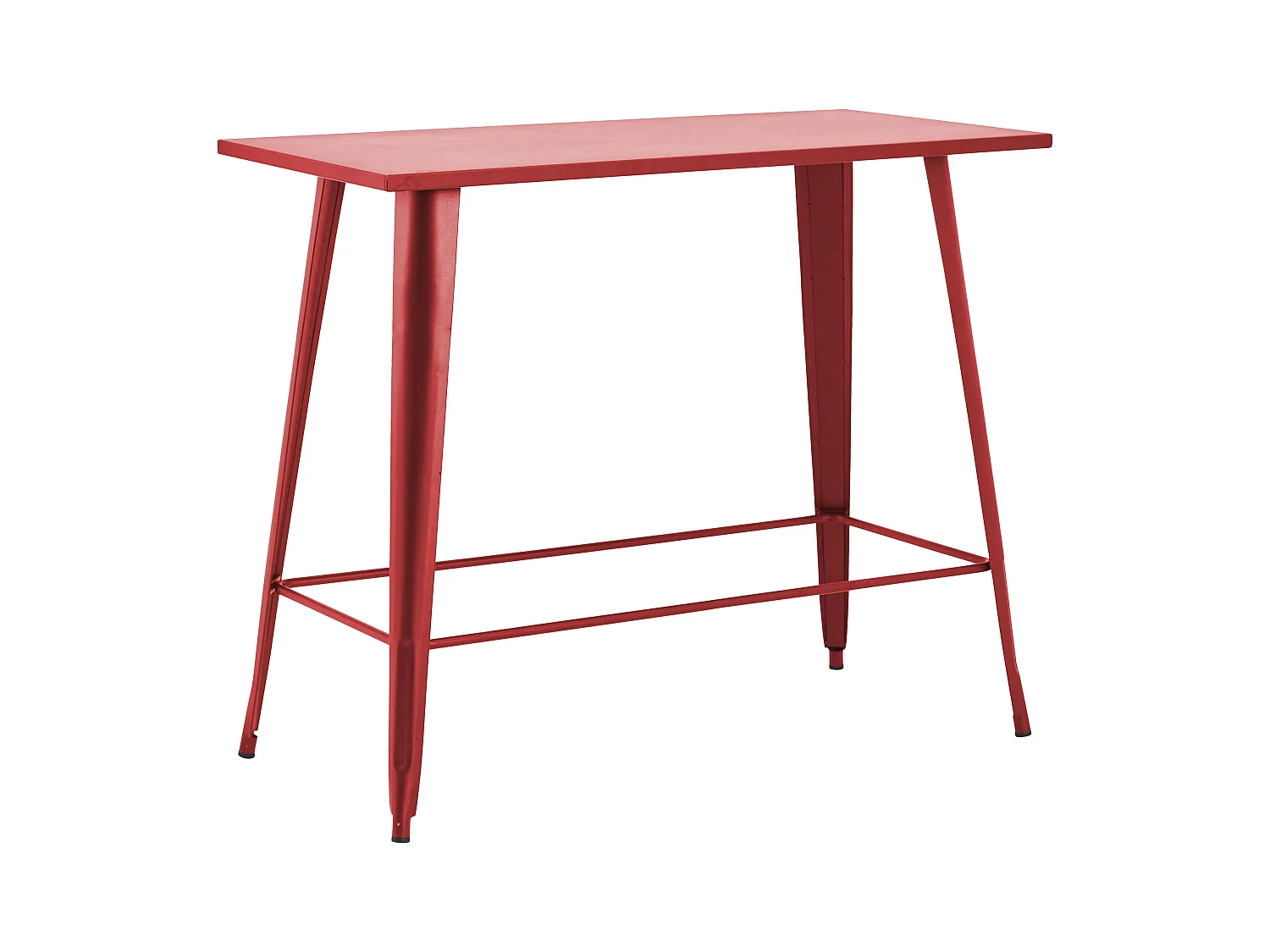 Hoge roodstalen tuintafel