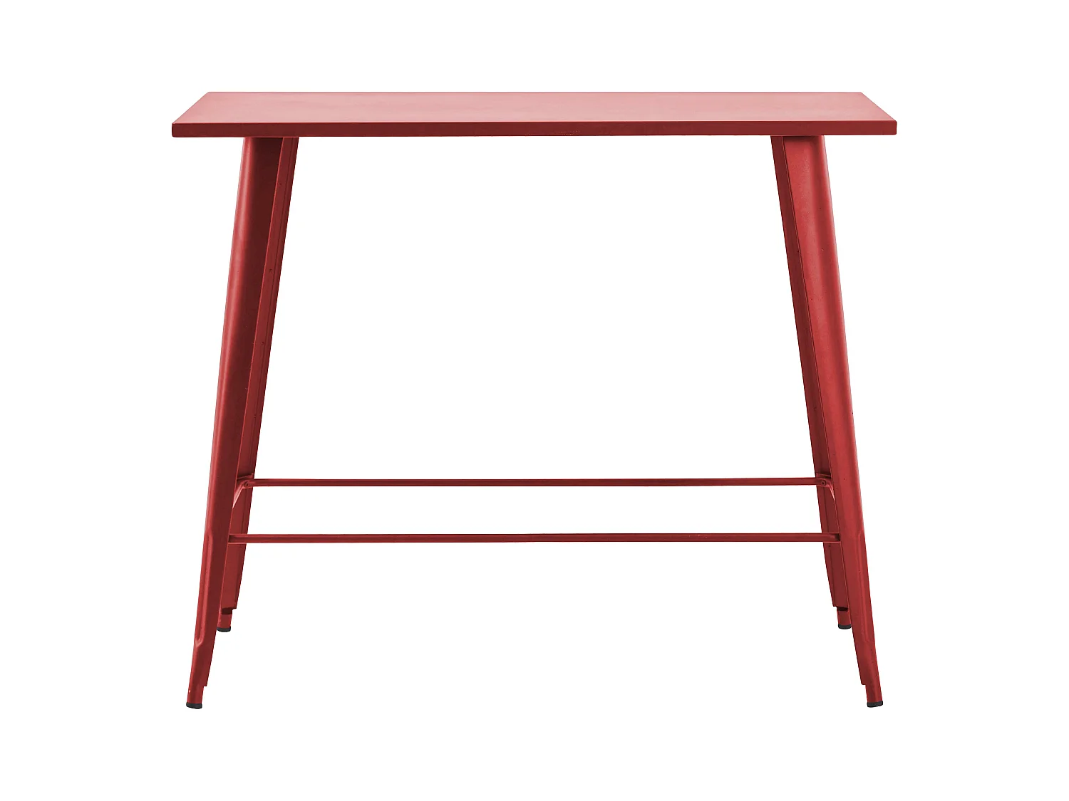 Table haute de jardin en acier rouge