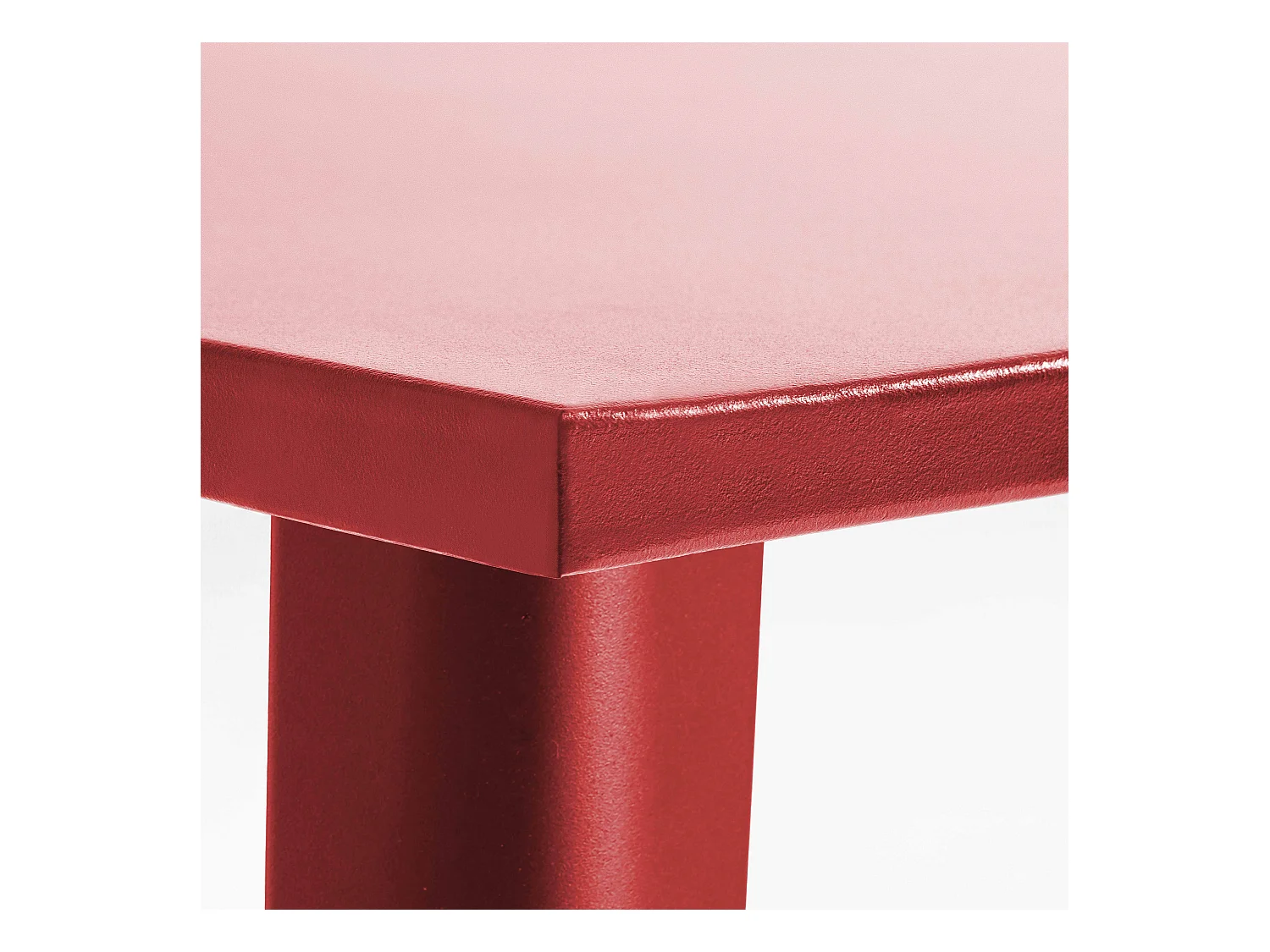 Table haute de jardin en acier rouge