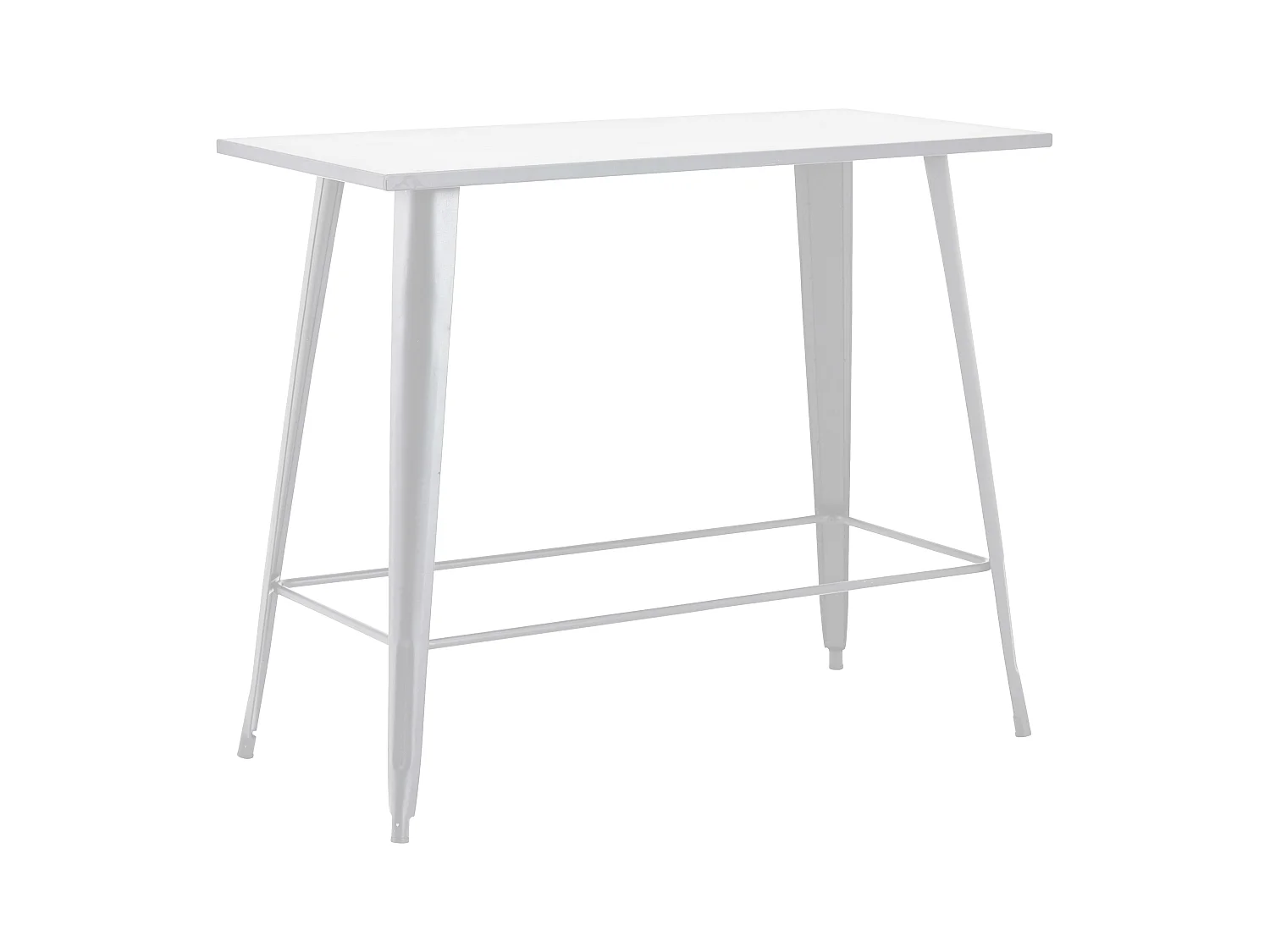 Table haute de jardin en acier blanc