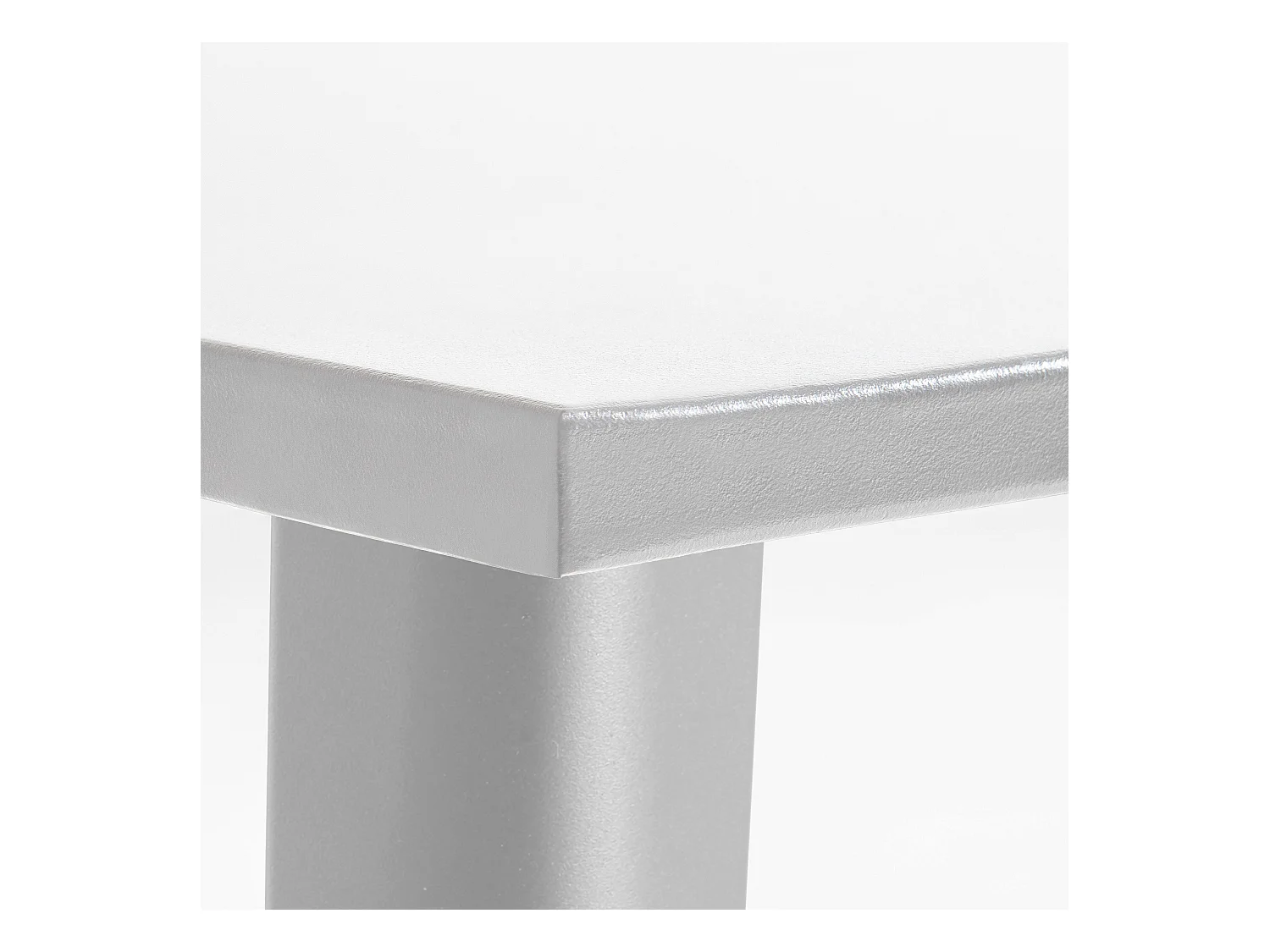 Table haute de jardin en acier blanc