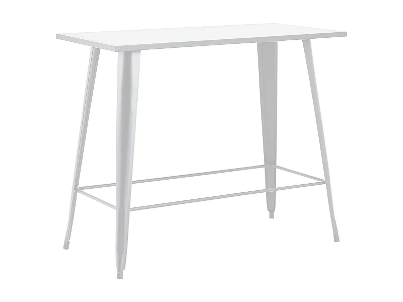 Table haute de jardin en acier blanc