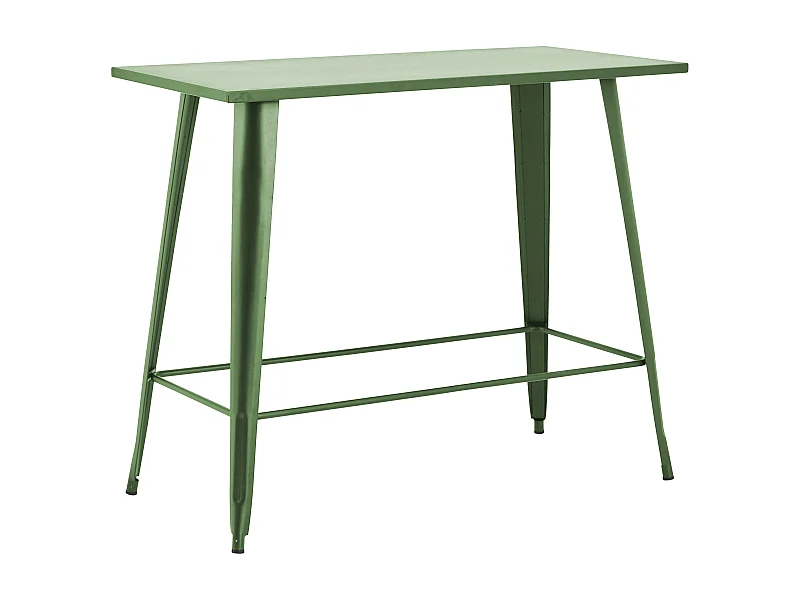 Table haute de jardin en acier vert cactus