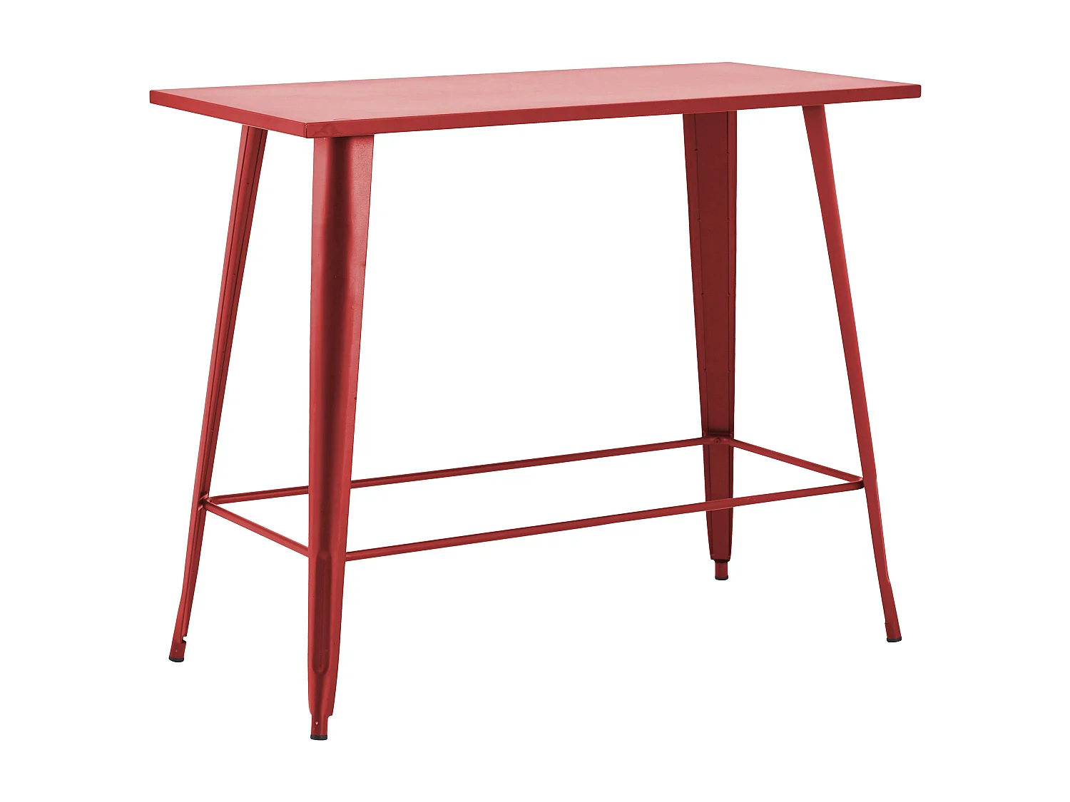 Table haute de jardin et 4 tabourets en métal rouge