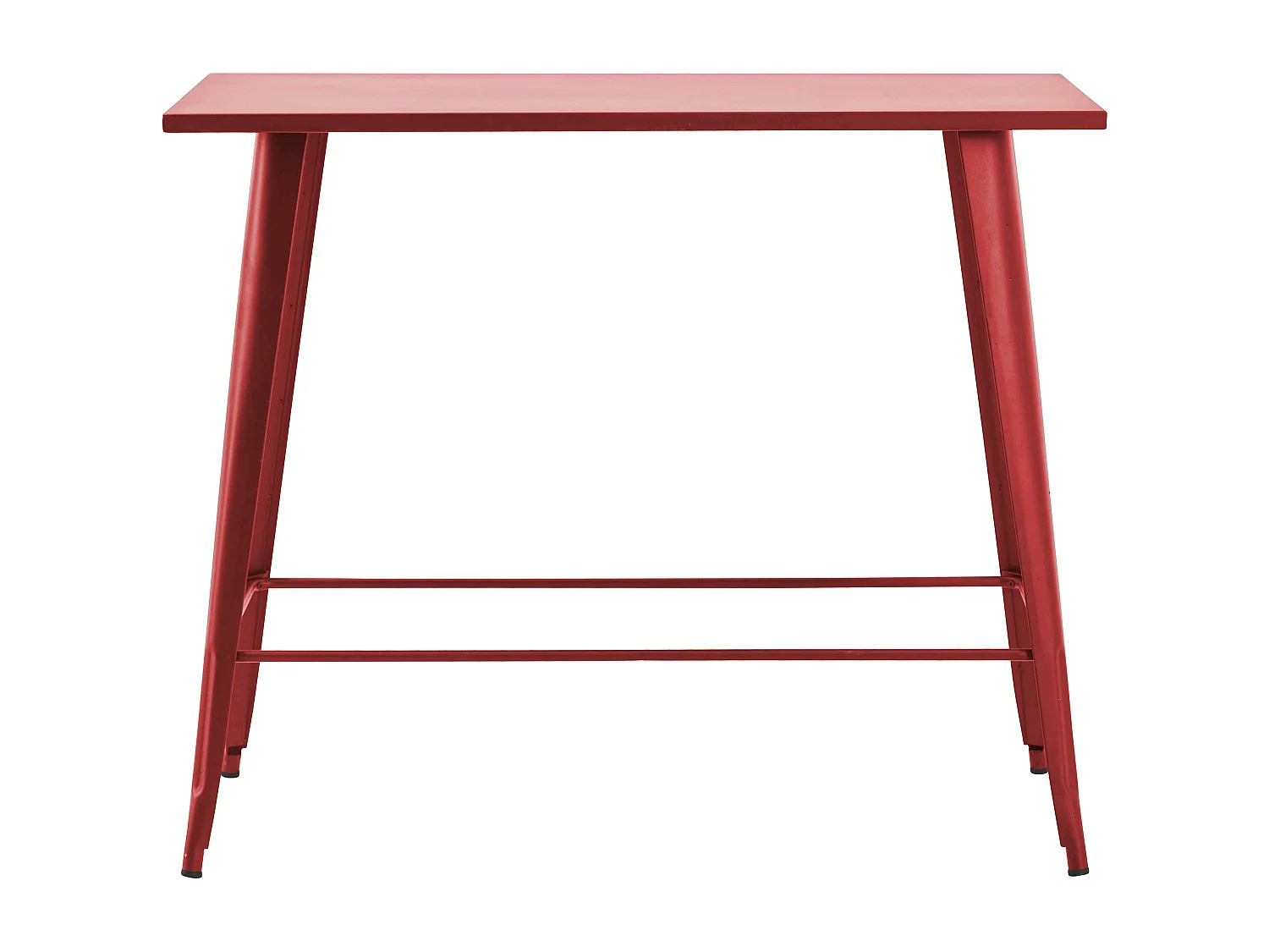 Table haute de jardin et 4 tabourets en métal rouge