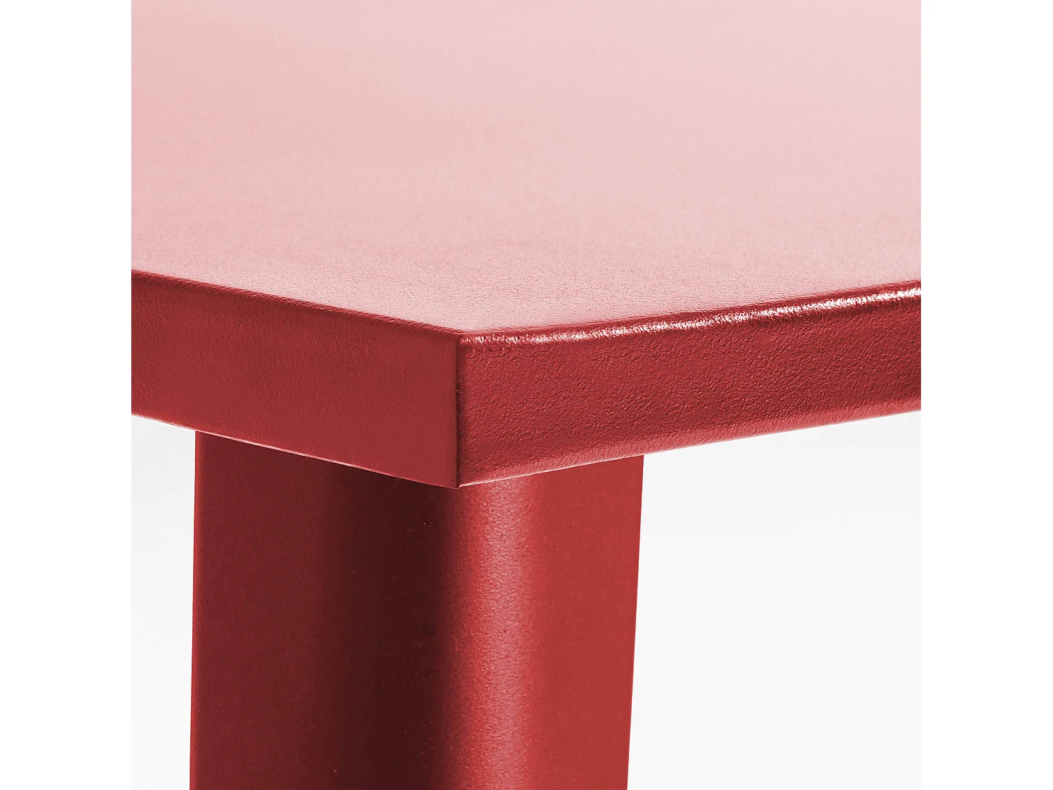 Table haute de jardin et 4 tabourets en métal rouge
