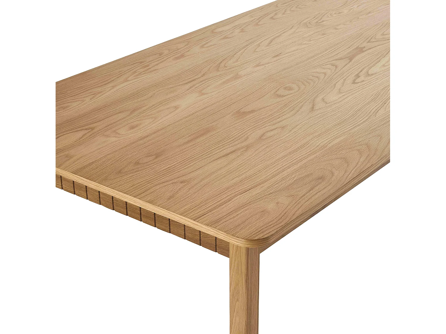 Table à manger rectangulaire en MDF plaqué chêne 200 cm