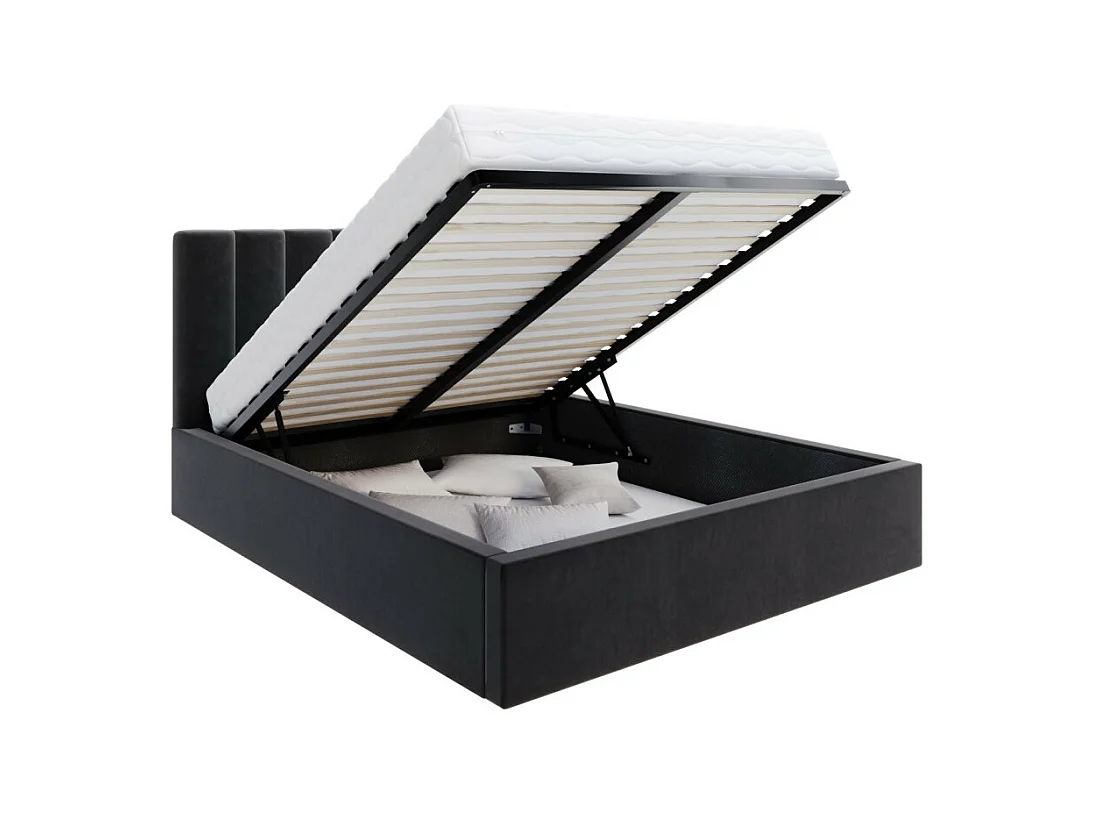Lit coffre Colorado 160x200 - Sommier inclus Noir