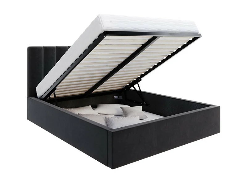 Lit coffre Colorado 160x200 - Sommier inclus Noir